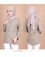 QA-857 - Stylish Long Sleeve Button Blouse Khaki