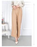 QA-859 - Trendy Elastic Pleated Pant Khaki