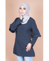 QA-870 - Fashion Dual Sleeve Classic Blouse Grey