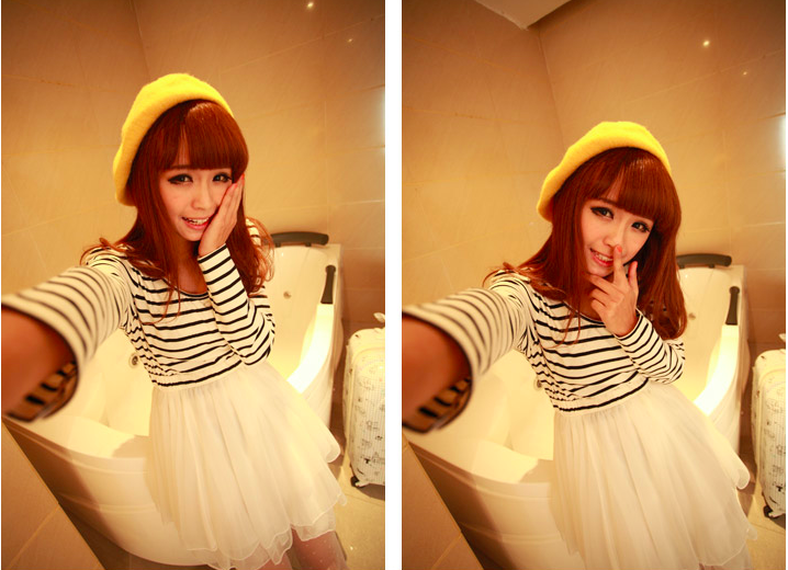 WD4628 Stripe One Piece Dress White