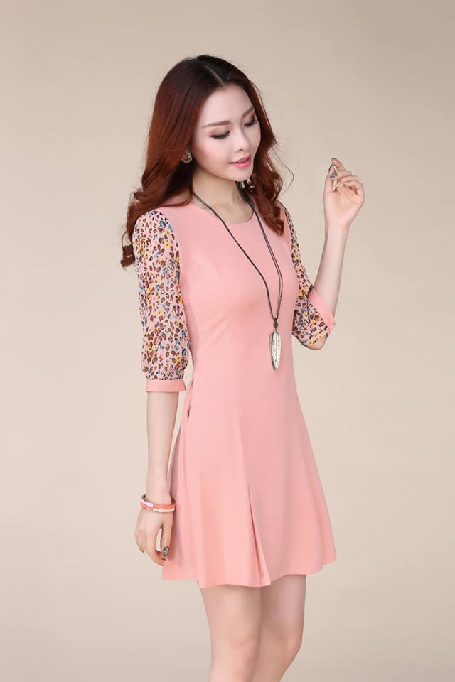 WD4997 Korean Fashion Dress Pink