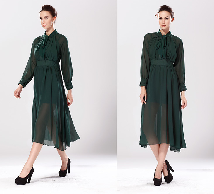 WD5092 Stylish Chiffon Dress Green