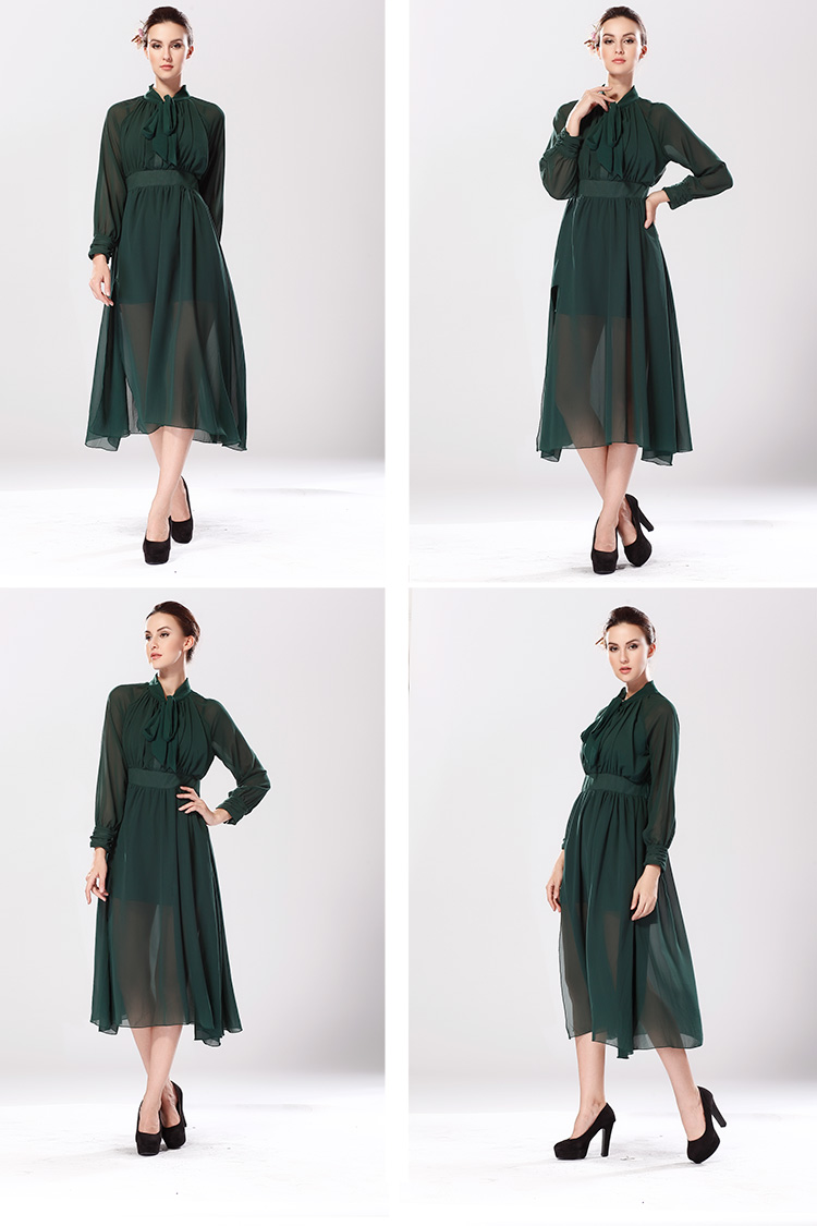 WD5092 Stylish Chiffon Dress Green