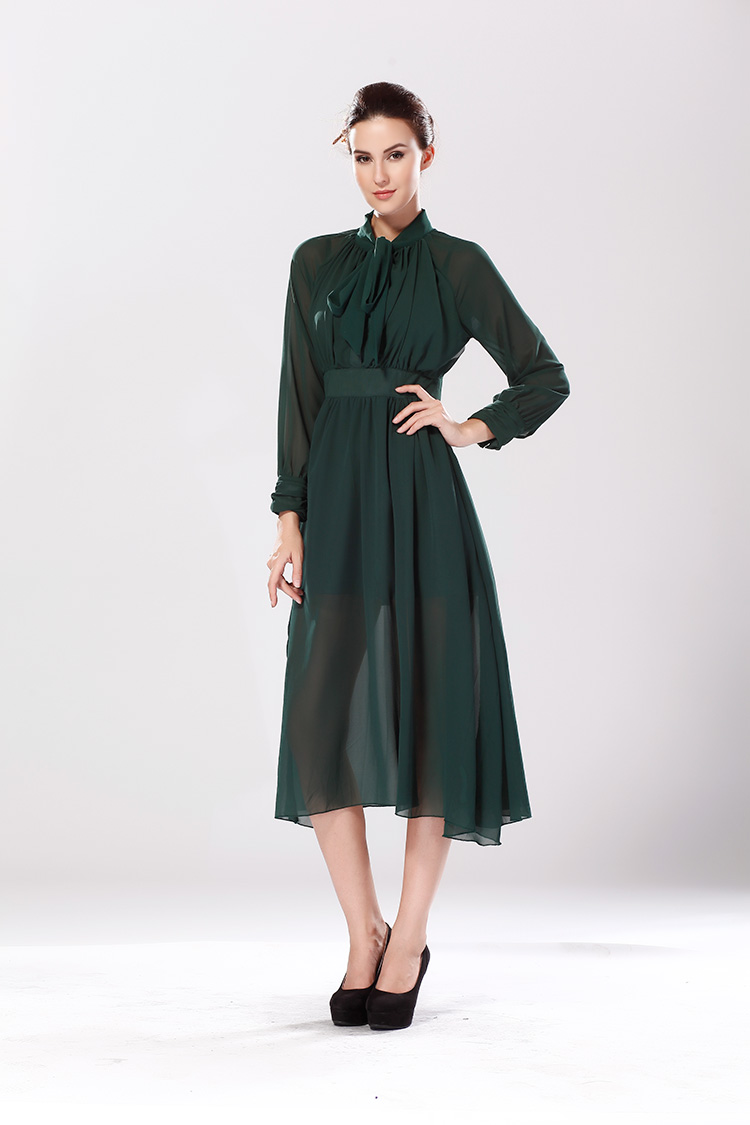 WD5092 Stylish Chiffon Dress Green