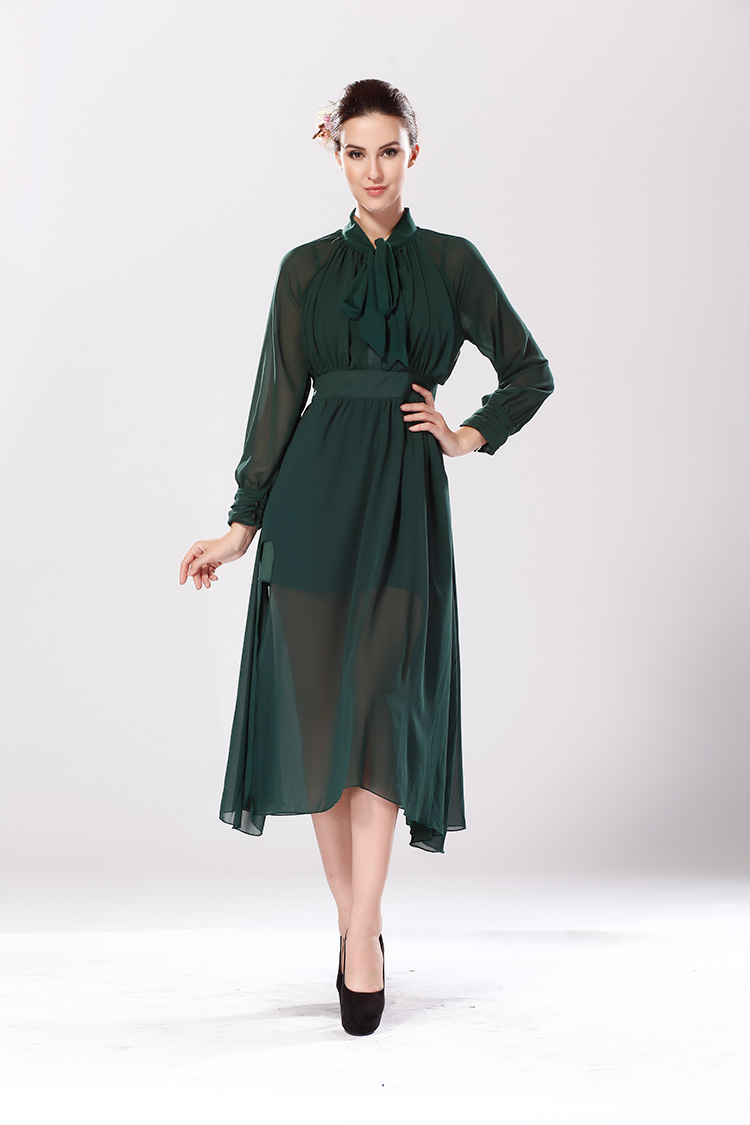 WD5092 Stylish Chiffon Dress Green