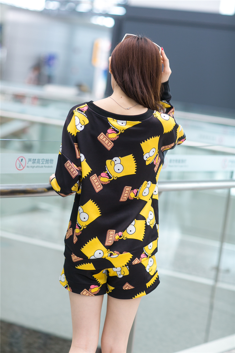 WT5151 Cartoon Top and Pant Black