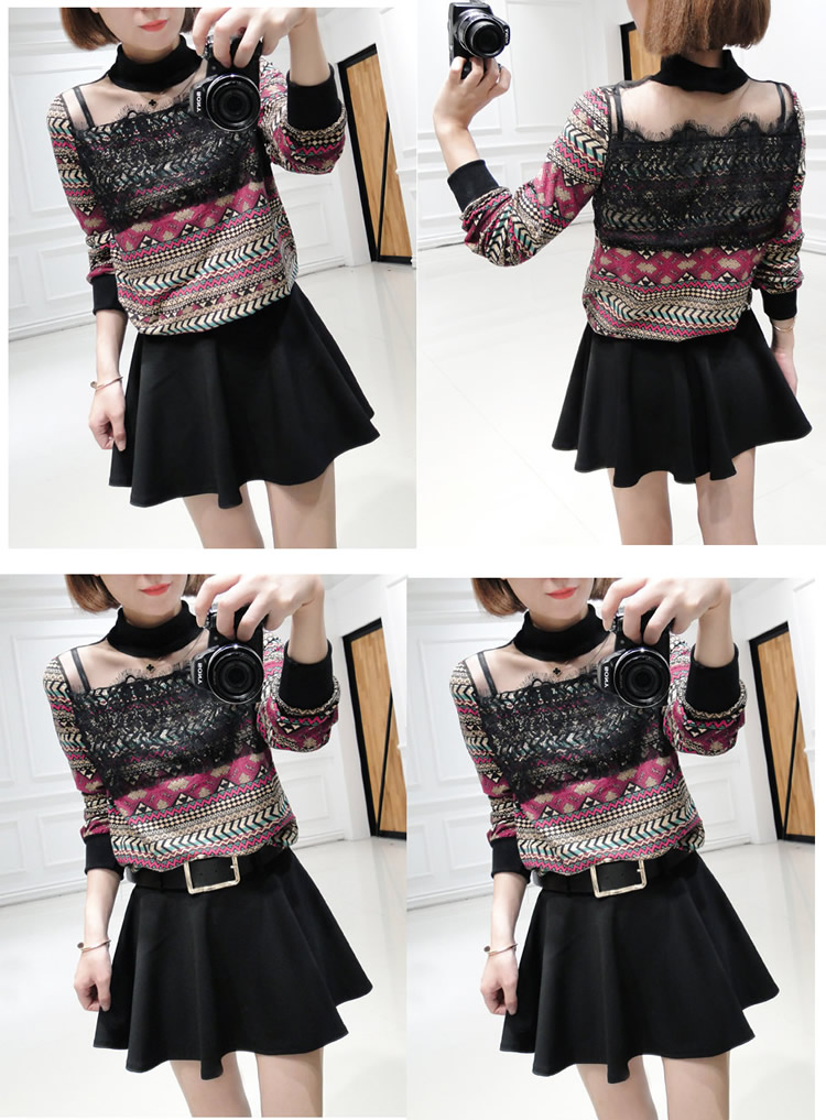 WT5273 Abstract Print Top Pink