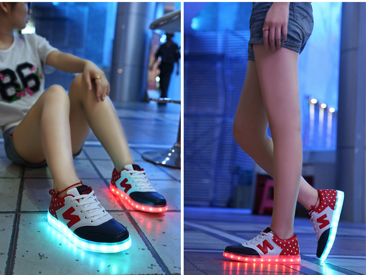 WS001 Cool Multi Colour LED Shoes Front Blue
