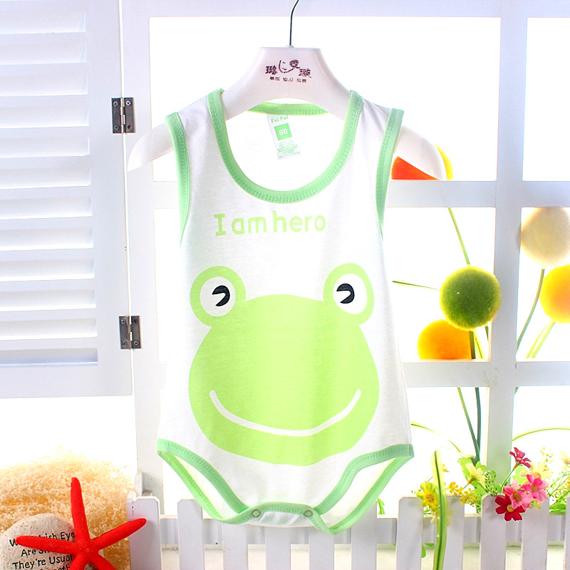 WB1001 Frog Baby Romper Green