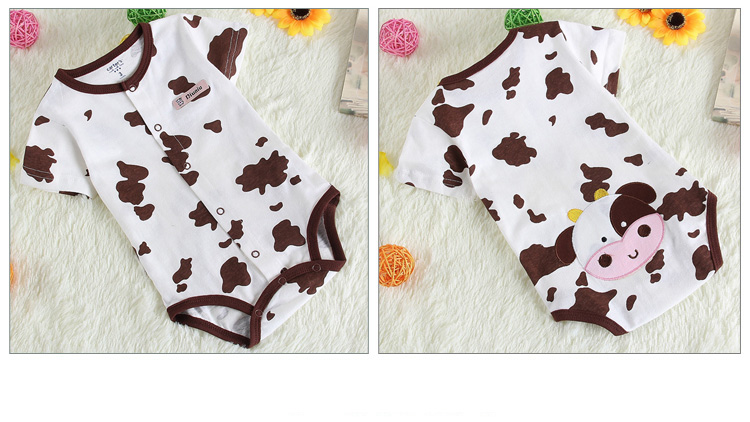 WB1010 Cow Baby Romper Brown