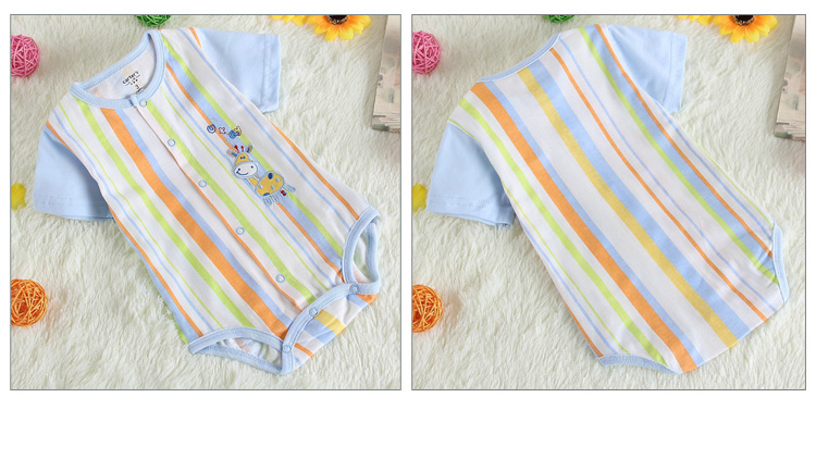 WB1011 Giraffe Baby Romper Blue