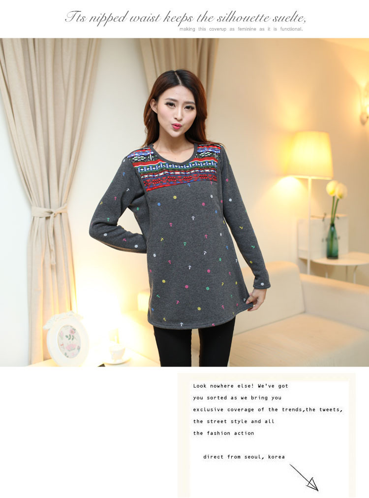WT5563 Fashion Maternity Top Grey