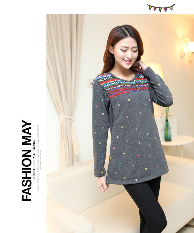 WT5563 Fashion Maternity Top Grey