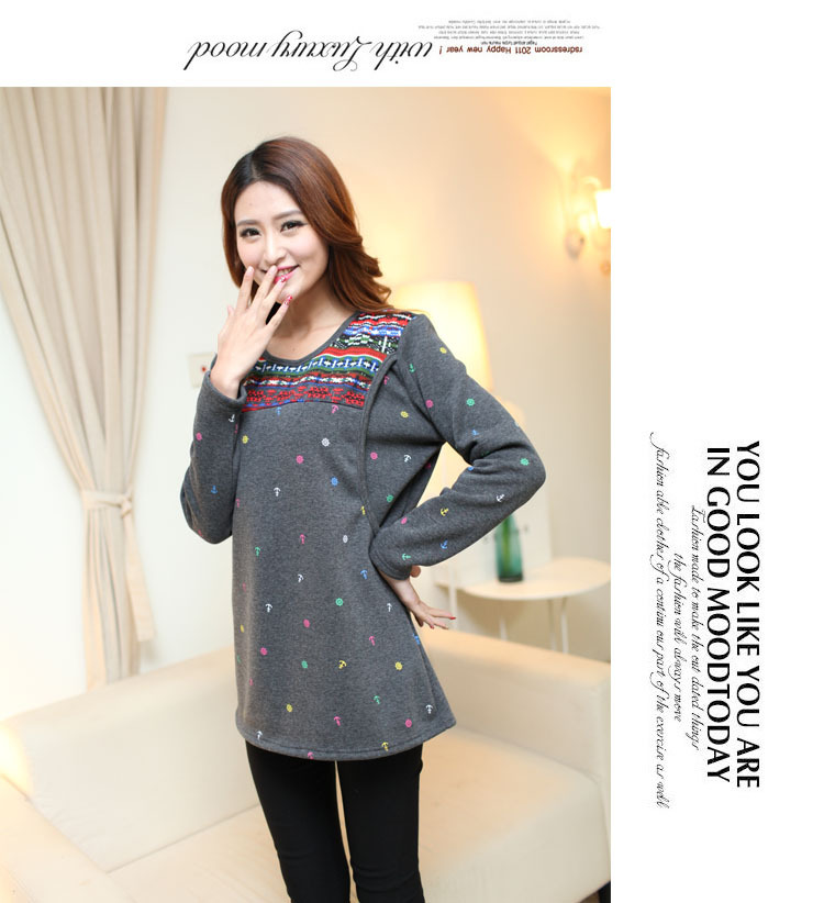 WT5563 Fashion Maternity Top Grey