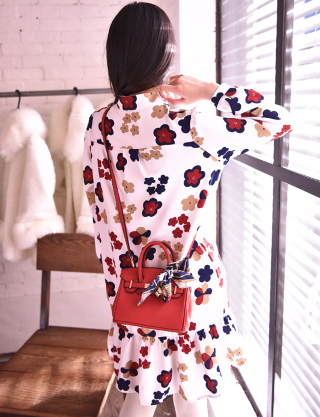 WD5683 Floral Dress White 