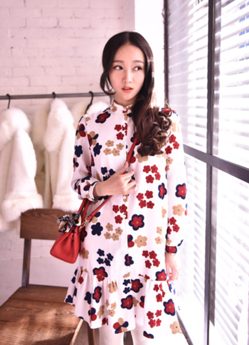 WD5683 Floral Dress White 