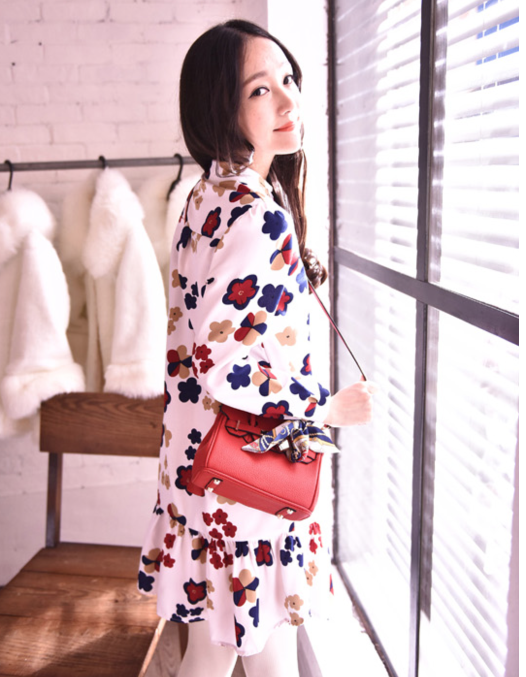 WD5683 Floral Dress White 