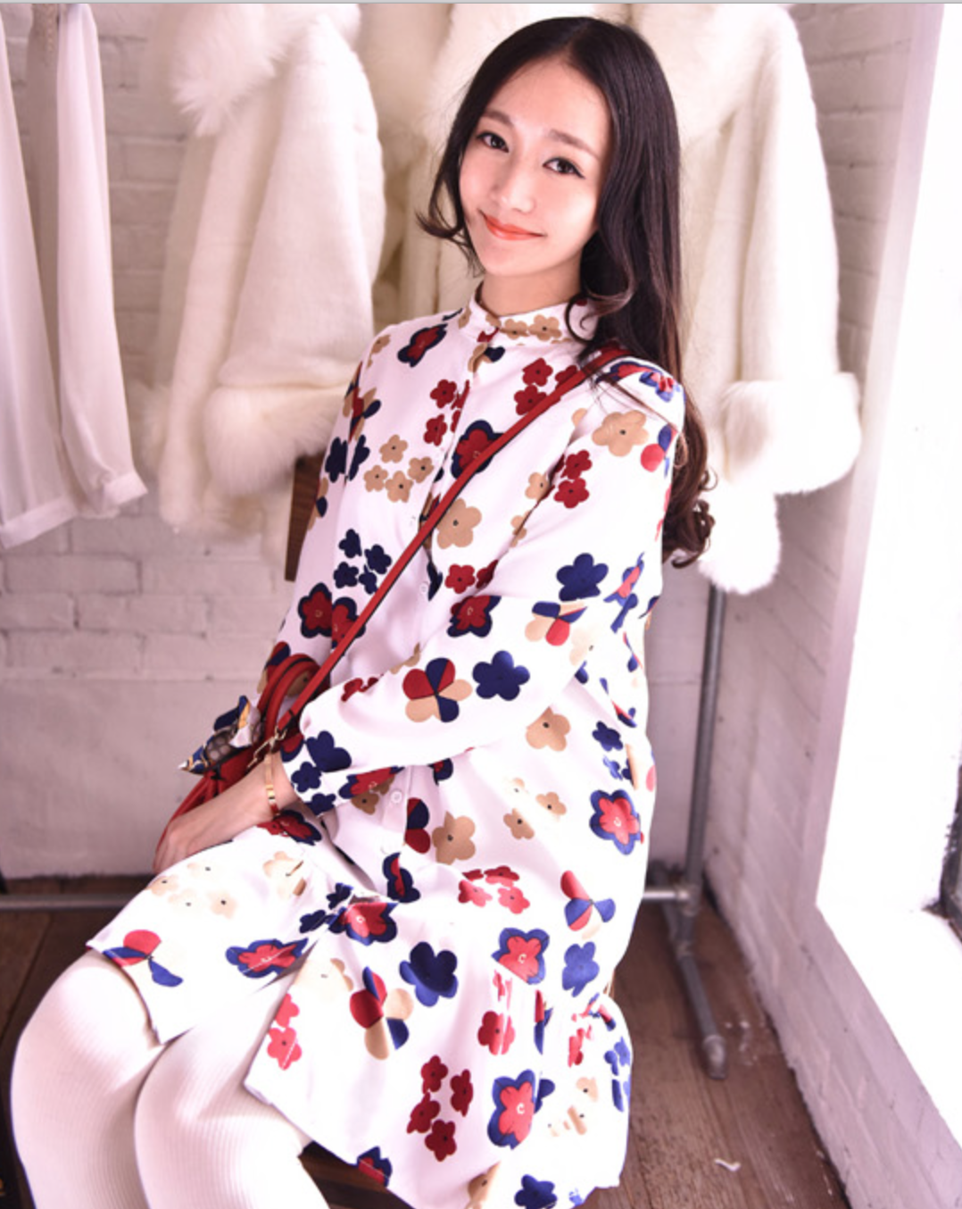 WD5683 Floral Dress White 
