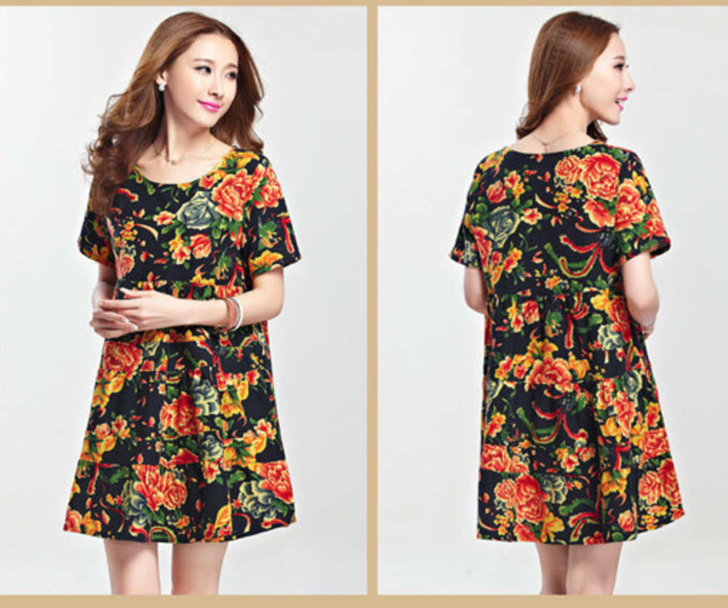 WD5703 Pretty Floral Dress Black