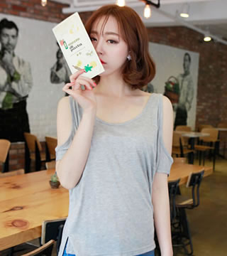 WT5705 Fashion Sexy Top Grey