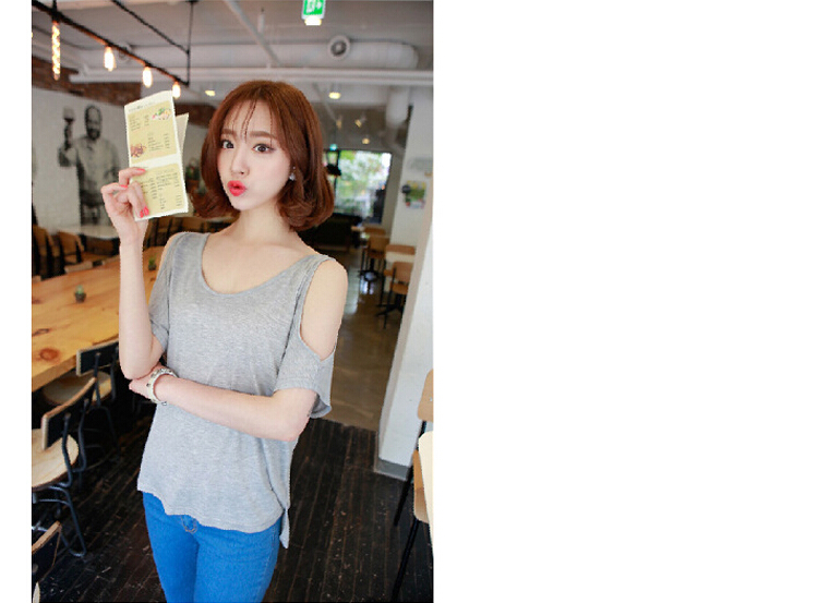 WT5705 Fashion Sexy Top Grey