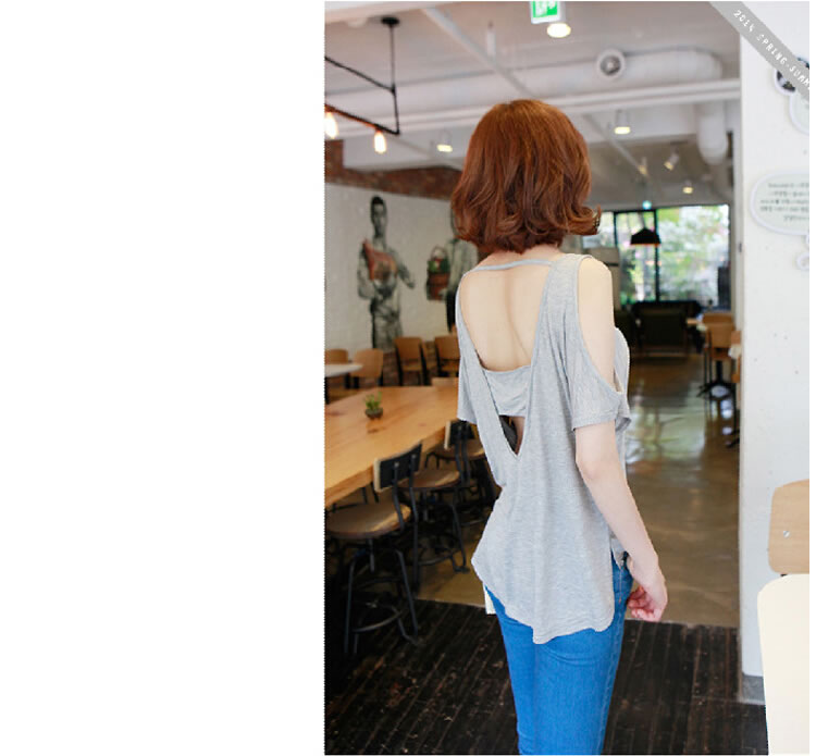 WT5705 Fashion Sexy Top Grey
