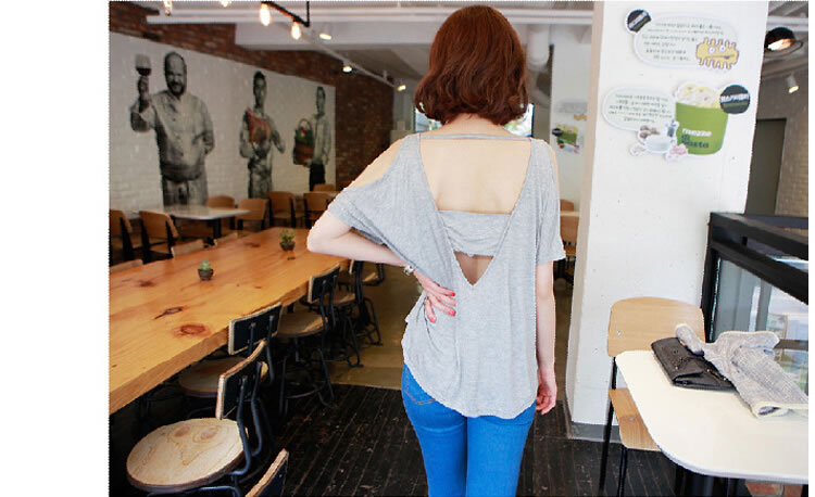 WT5705 Fashion Sexy Top Grey
