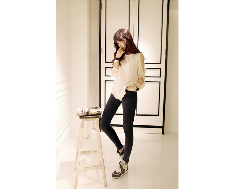 WT5765 Chiffon Top White