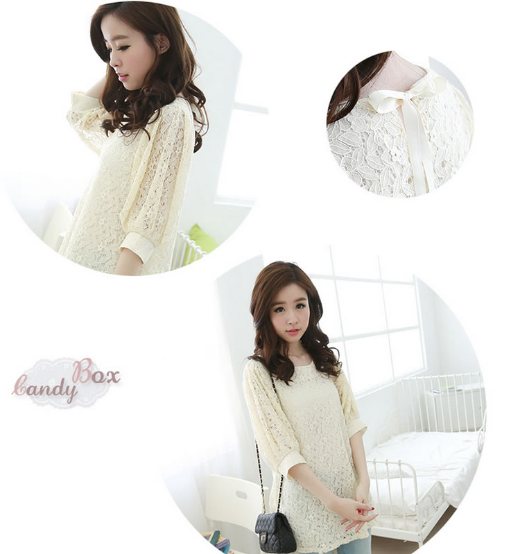 WT5792 Fashion Lace Top Almond
