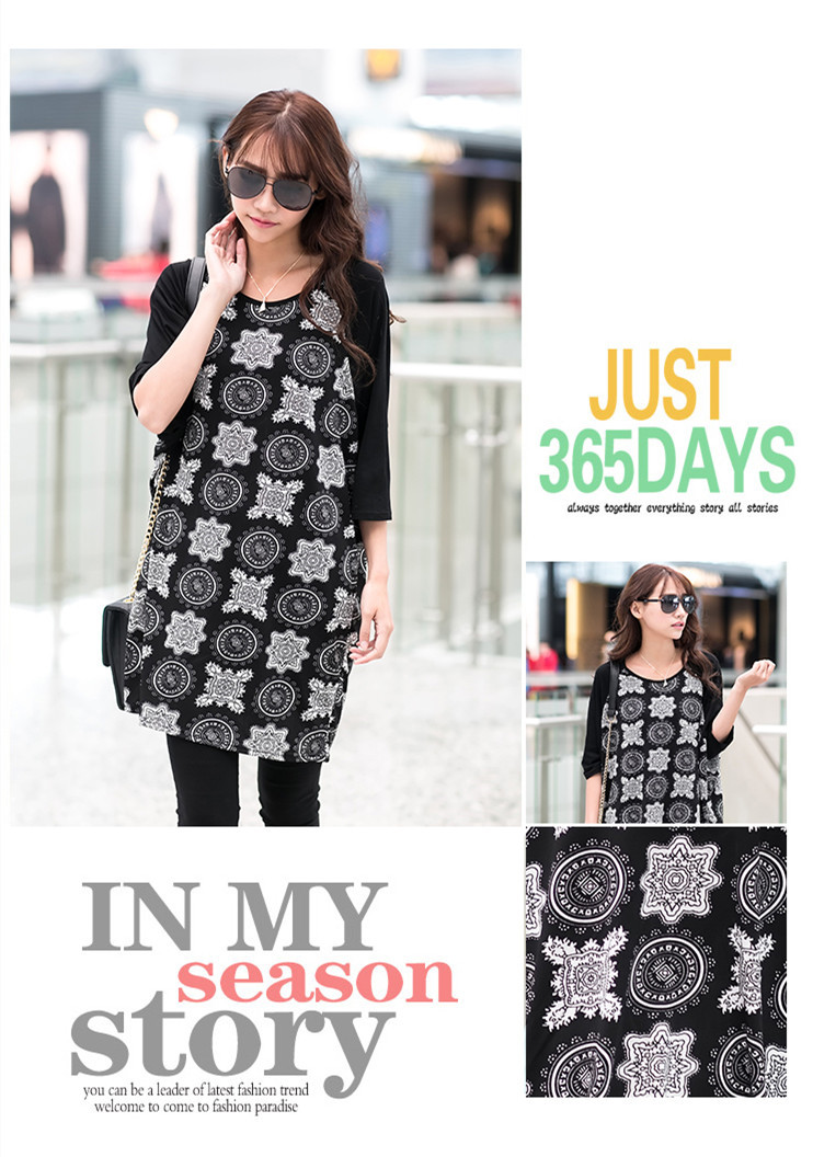 WT5804 Stylish Long Top Black