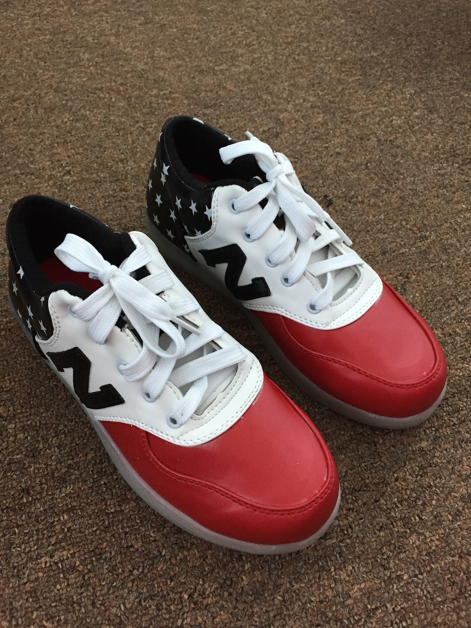 WS001 Cool Multi Colour LED Shoes Front Red