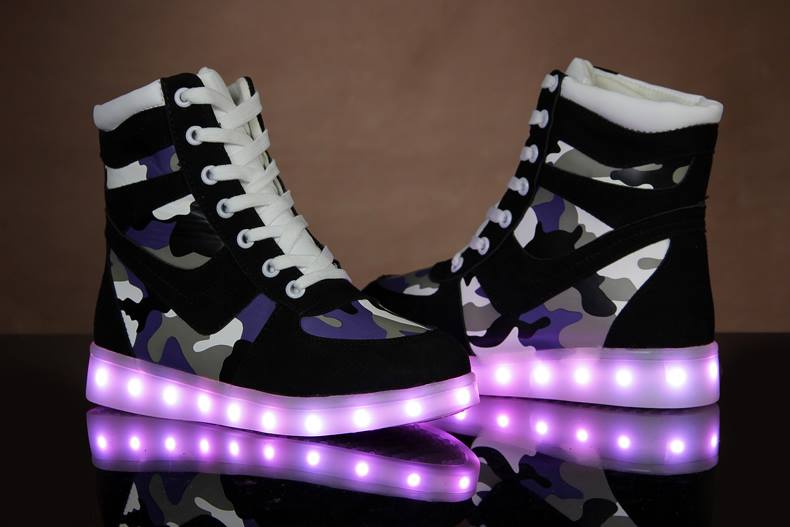 WS002 Cool Multi Colour LED Shoes Black