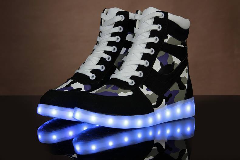 WS002 Cool Multi Colour LED Shoes Black