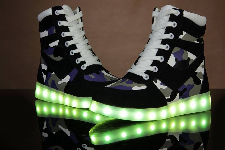 WS002 Cool Multi Colour LED Shoes Black