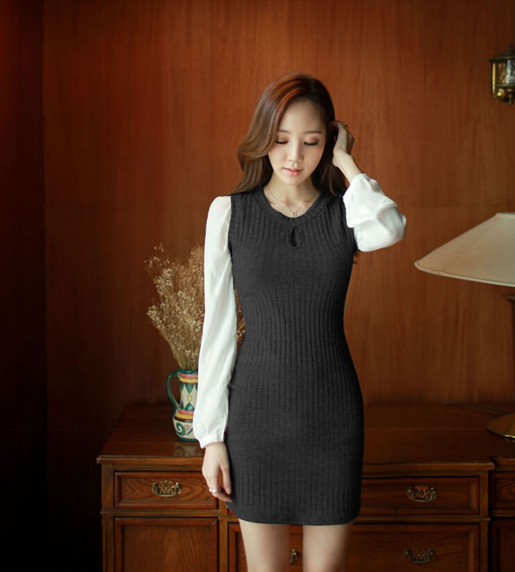 WD5769 One Piece Dress Black