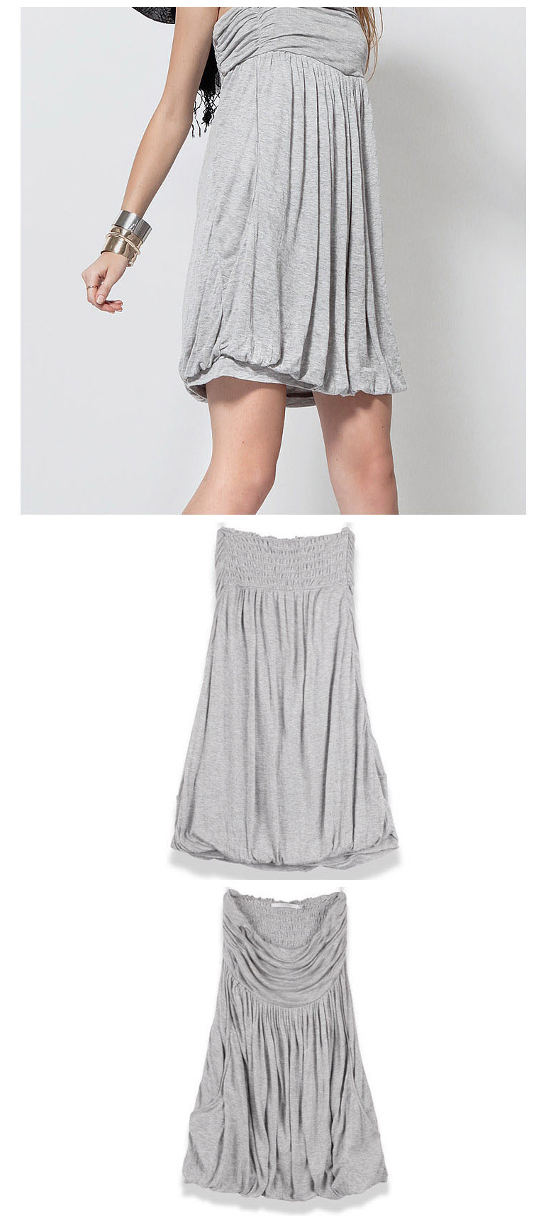 WD5862 Fashion Tube Dress Grey