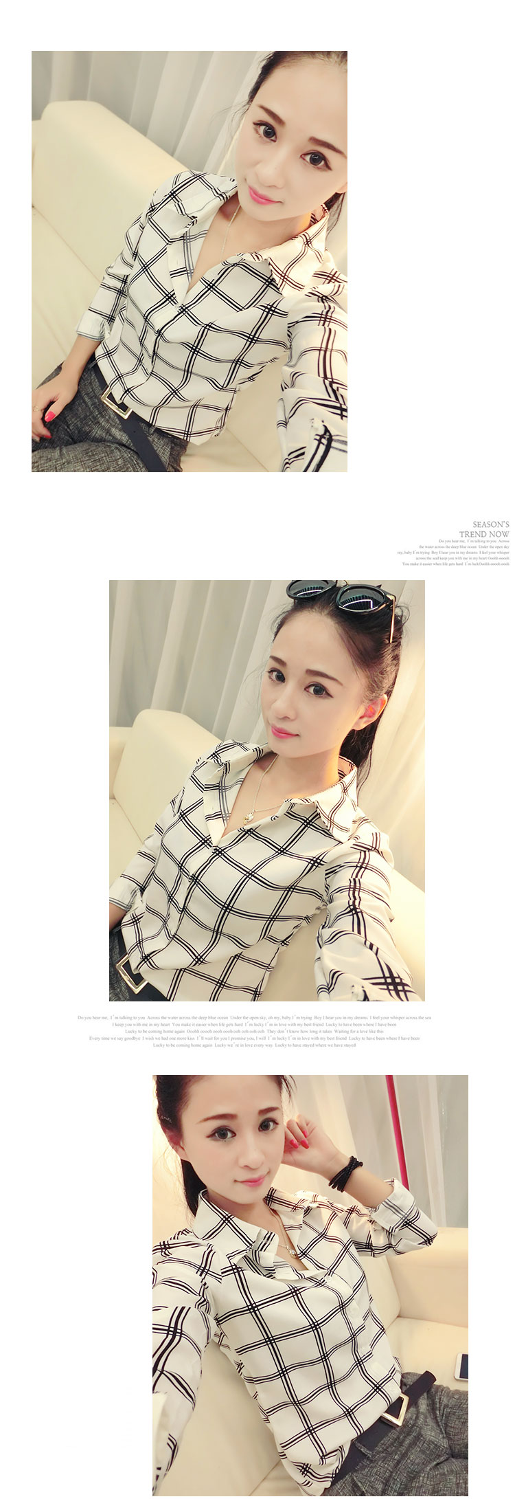 WT5864 Checker Top As Picture