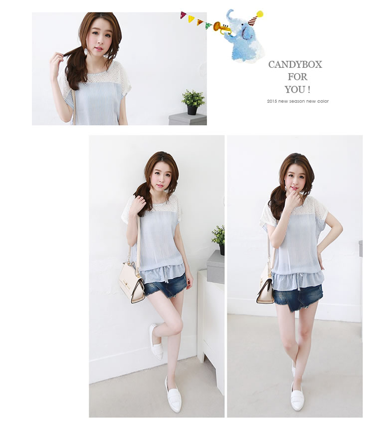 WT5869 Fashion Top Light Blue