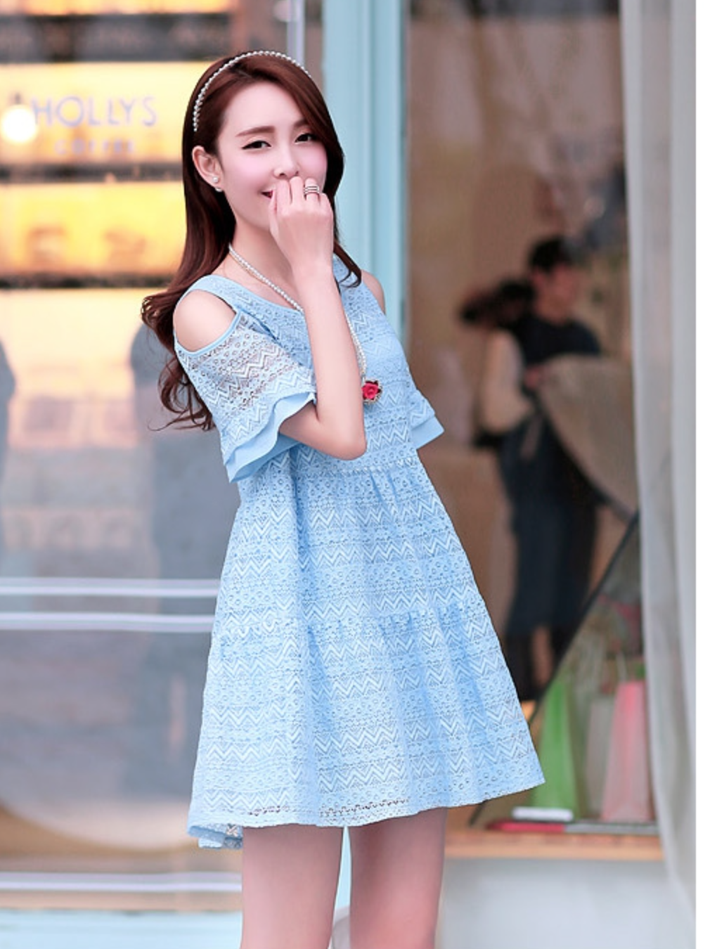 WD5889 Pretty Maternity Dress Blue