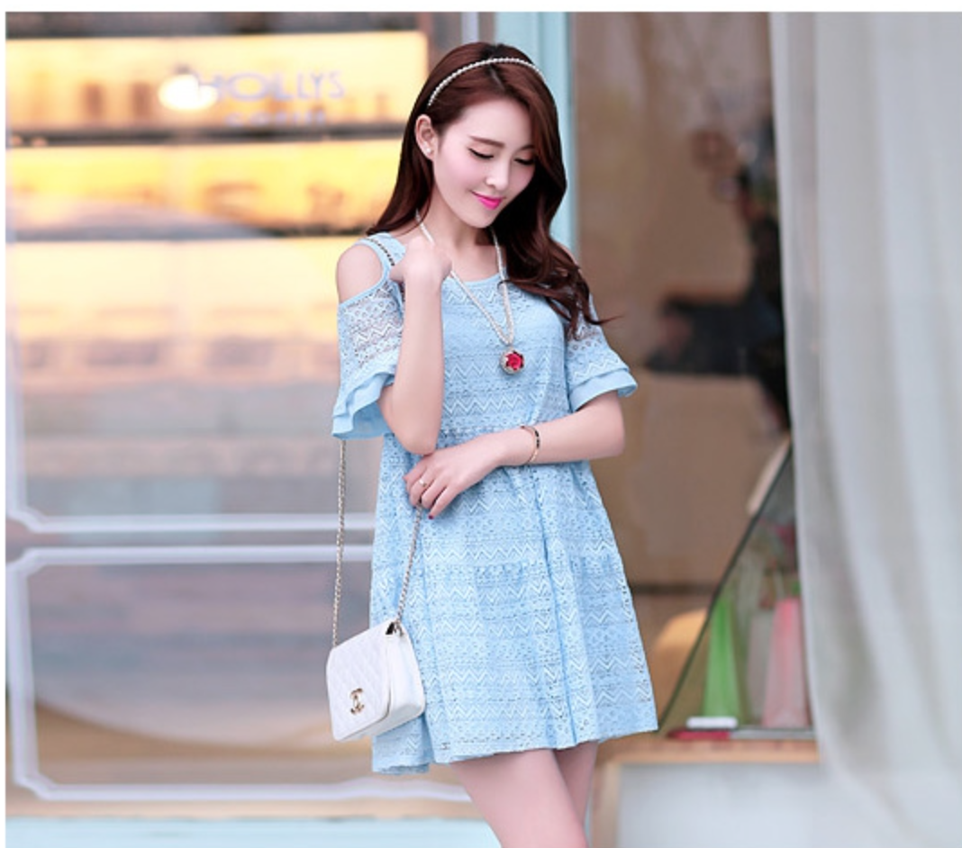 WD5889 Pretty Maternity Dress Blue