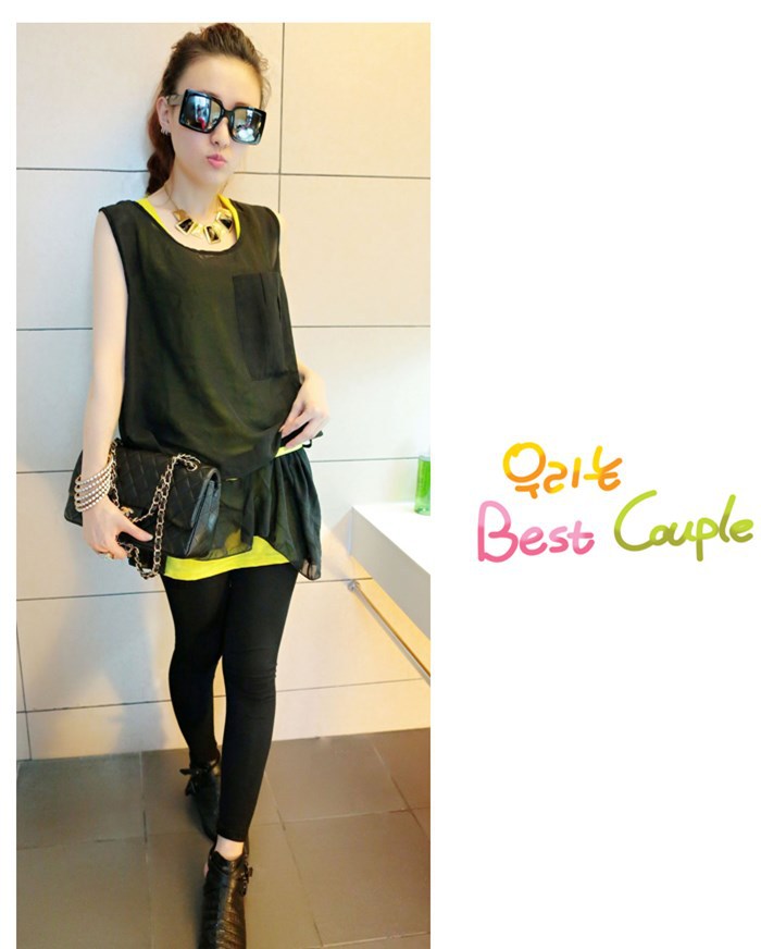 WT5932 Two Pieces Top Black