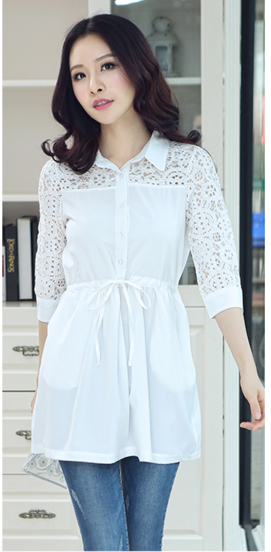 WT6053 Stylish Long Top White