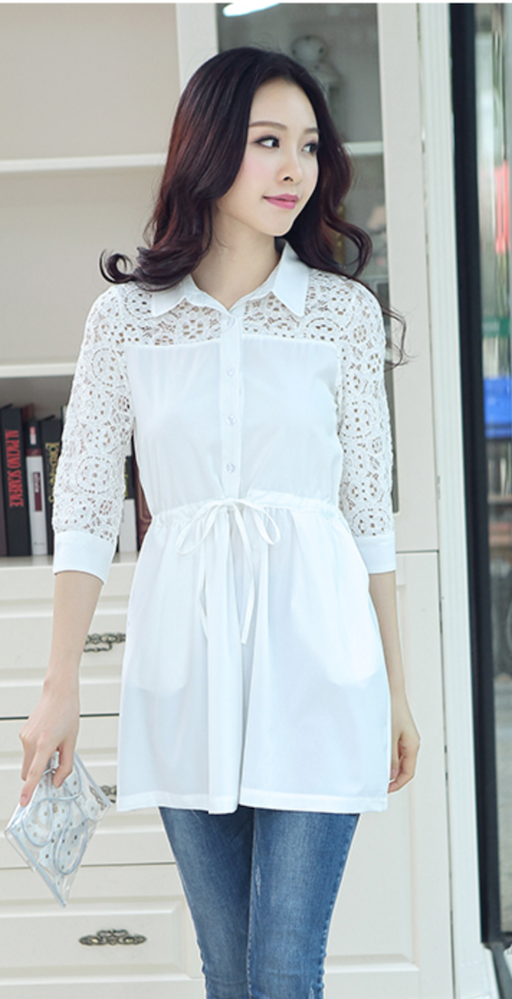 WT6053 Stylish Long Top White