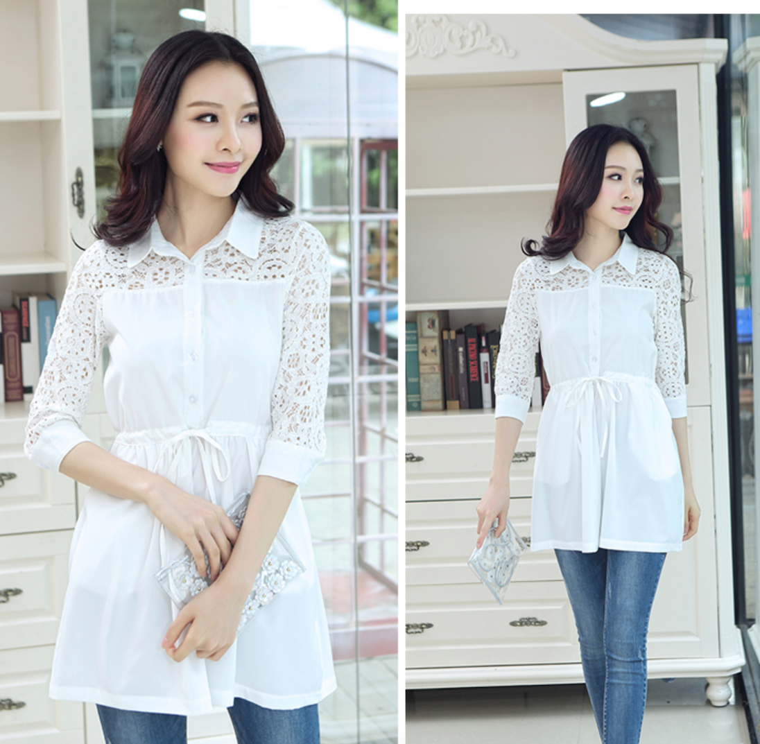 WT6053 Stylish Long Top White