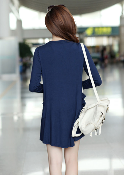 WJ3506 Korea Fashion Cardigan Dark Blue