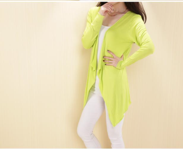 WJ3509 Colourful Cardigan Green