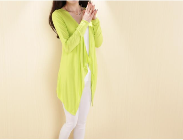 WJ3509 Colourful Cardigan Green