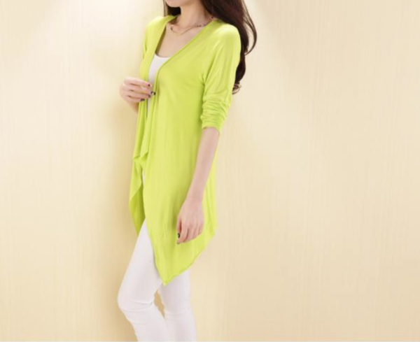 WJ3509 Colourful Cardigan Green