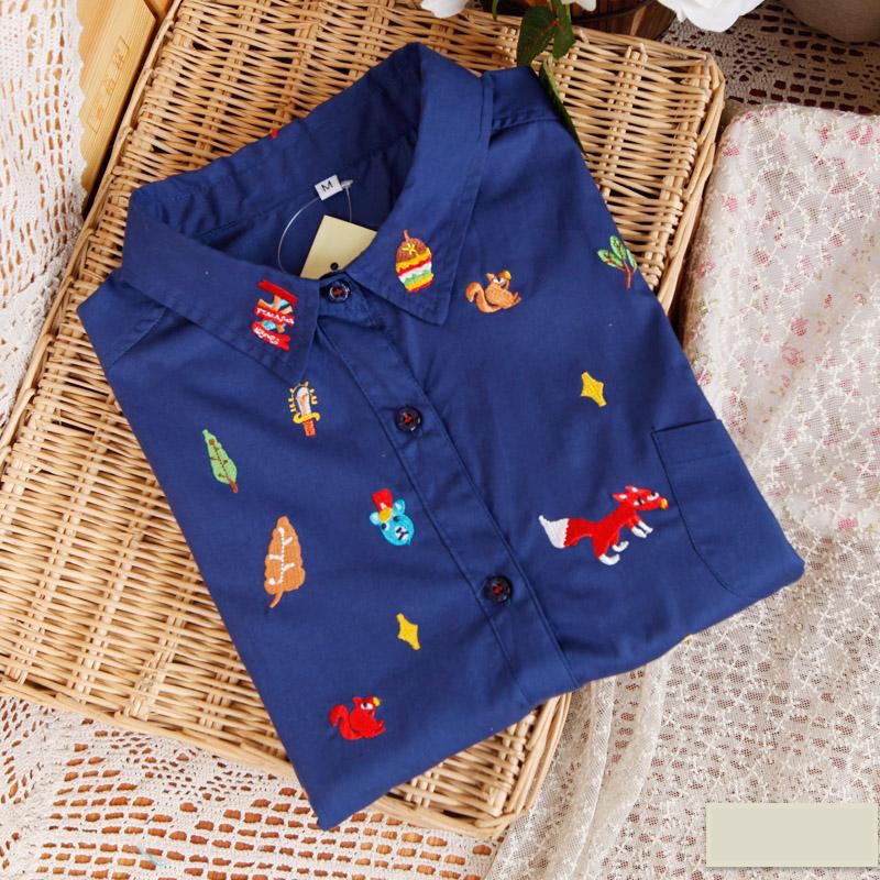 WT3521 Cute Top Blue Animal