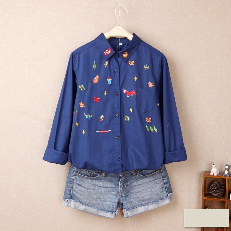 WT3521 Cute Top Blue Animal
